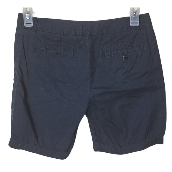 J. Crew Women 6 Navy Blue "Broken- in Chino" Cotton Shorts, Inseam 8" - Picture 2 of 5
